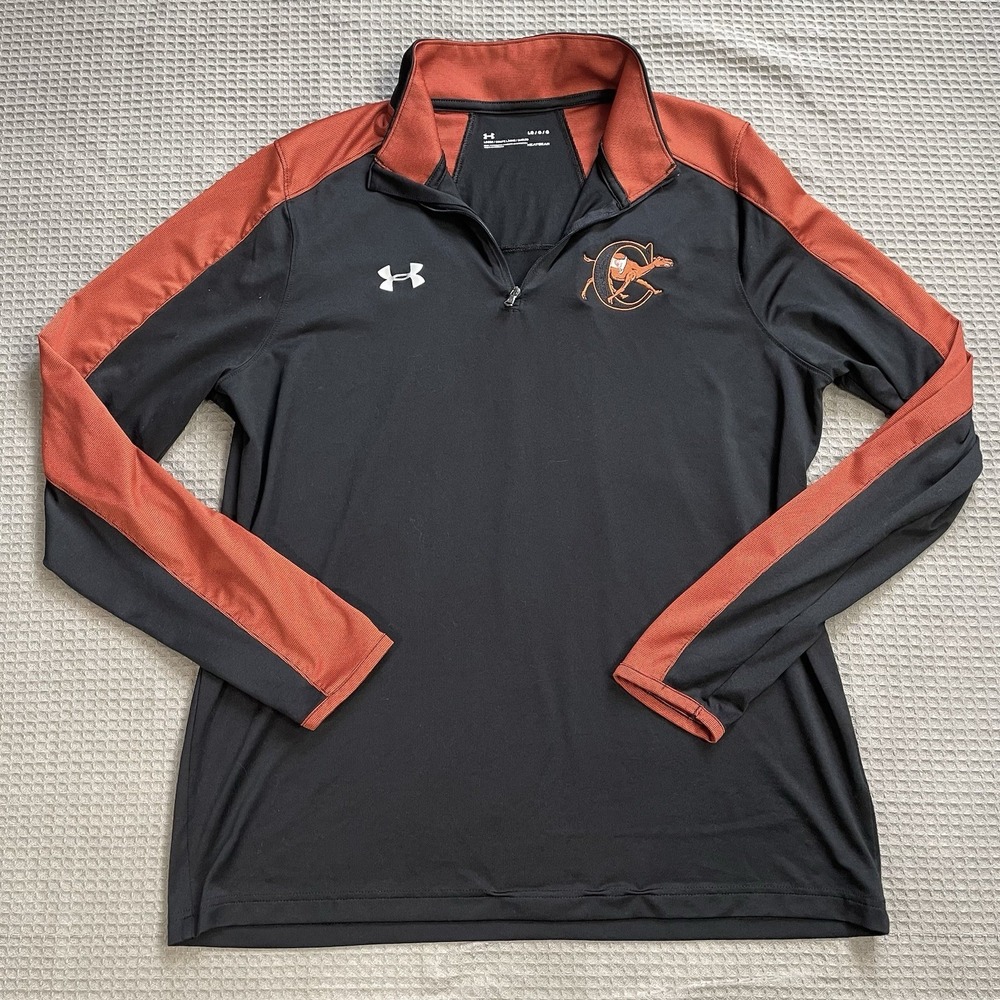 Campbell University Camels 1/4 Zip Shirt Large Adult Under Armour Black Orange